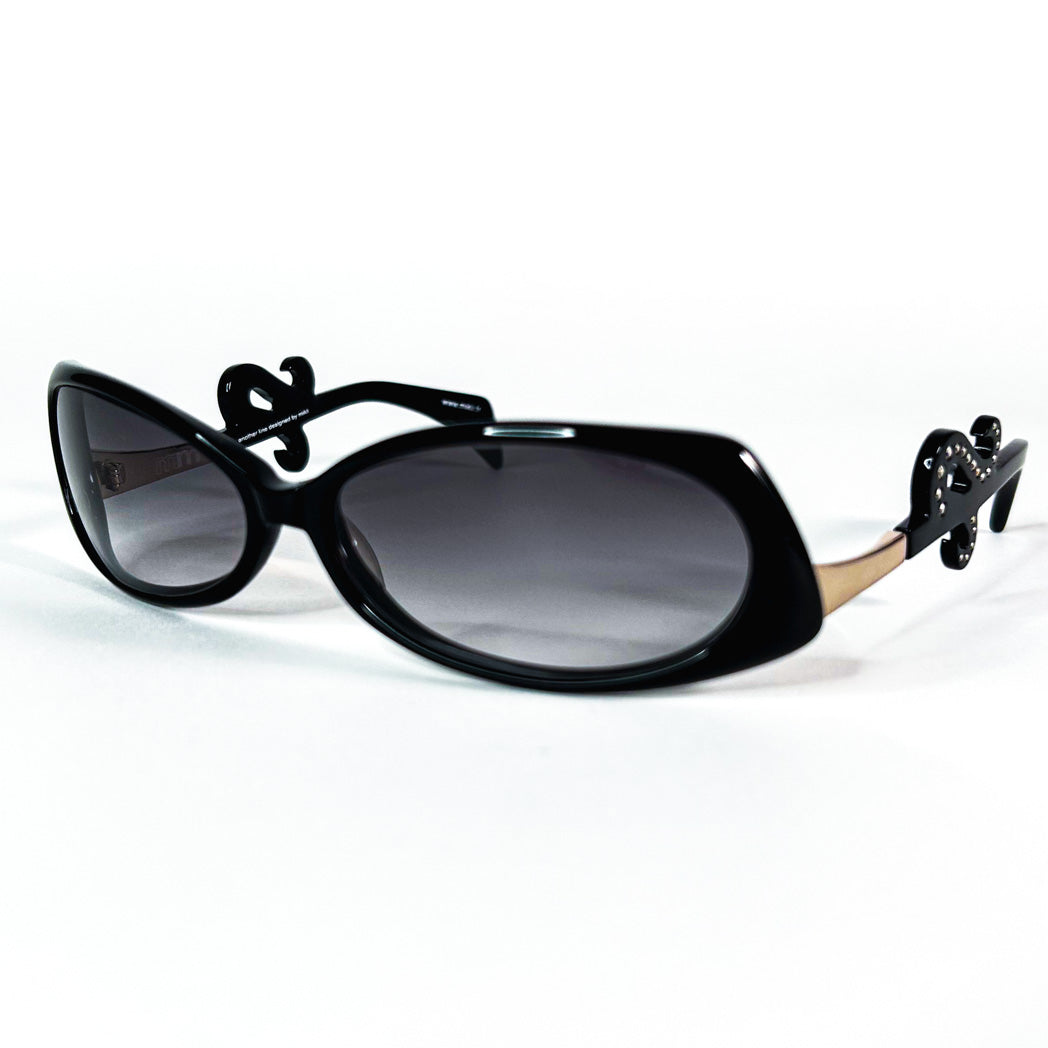 Vue 3/4 lunettes Miki M0165 ovales noires vintage