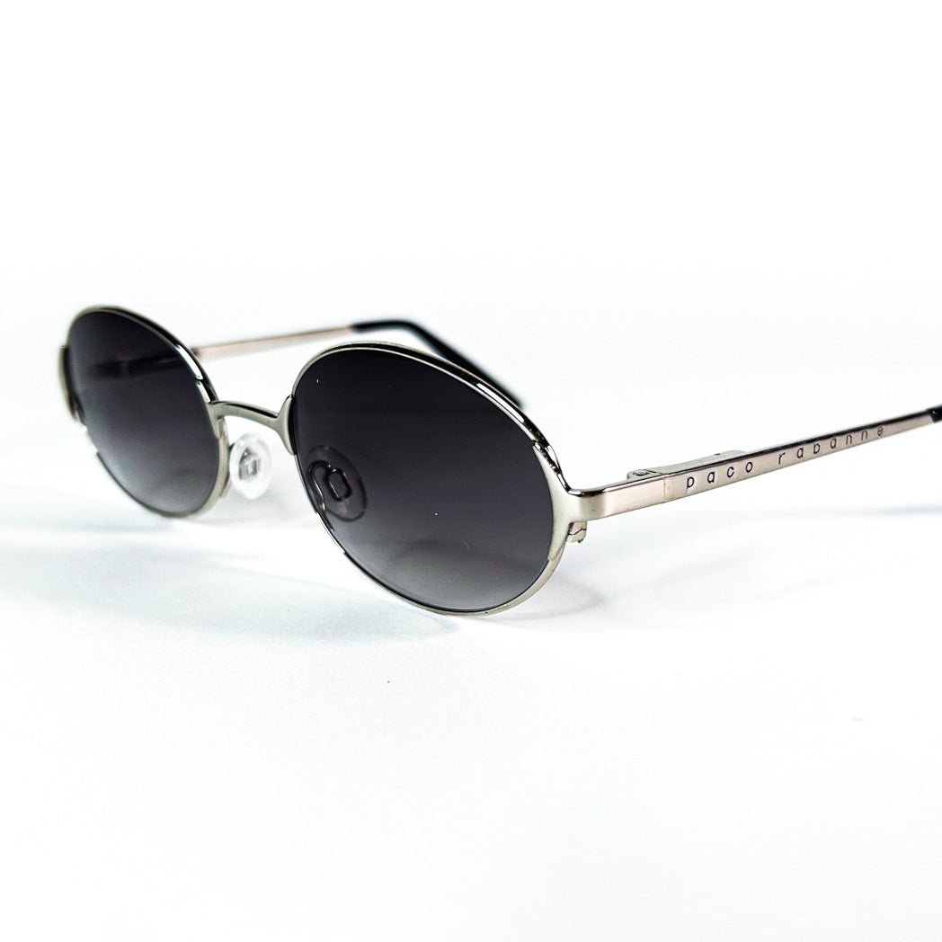 Lunettes Paco Rabanne PR-9302 ovales métal argent, vue latérale droite