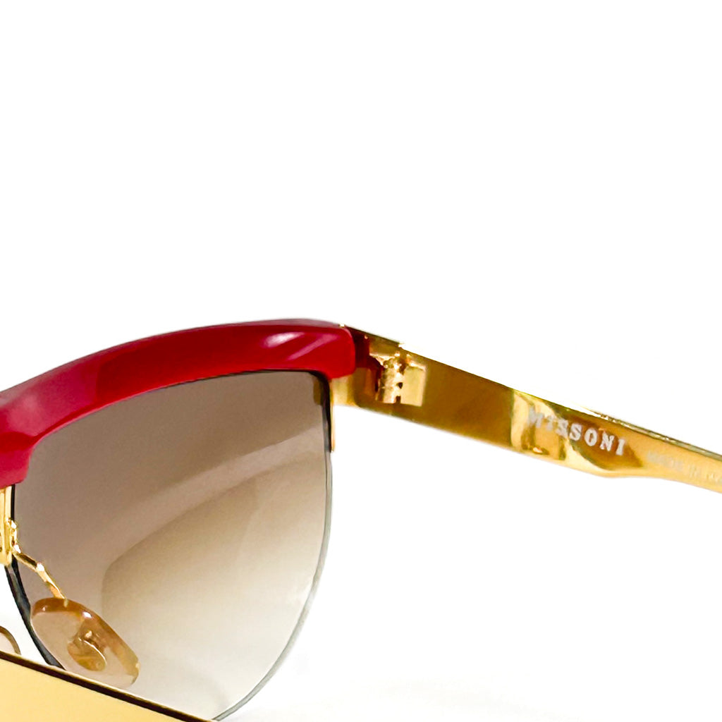 Lunettes Missoni M 187/S profil avec finition métal doré et acétate rouge