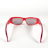 Vue de face des lunettes de soleil Gianfranco Ferré rouges, forme rectangulaire classique