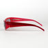 Vue de profil gauche des lunettes de soleil Gianfranco Ferré rouges, design épais et moderne.