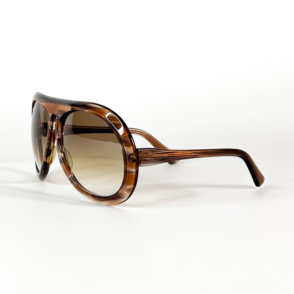 Lunettes Luxottica 9409 – vue oblique avant gauche, monture écaille