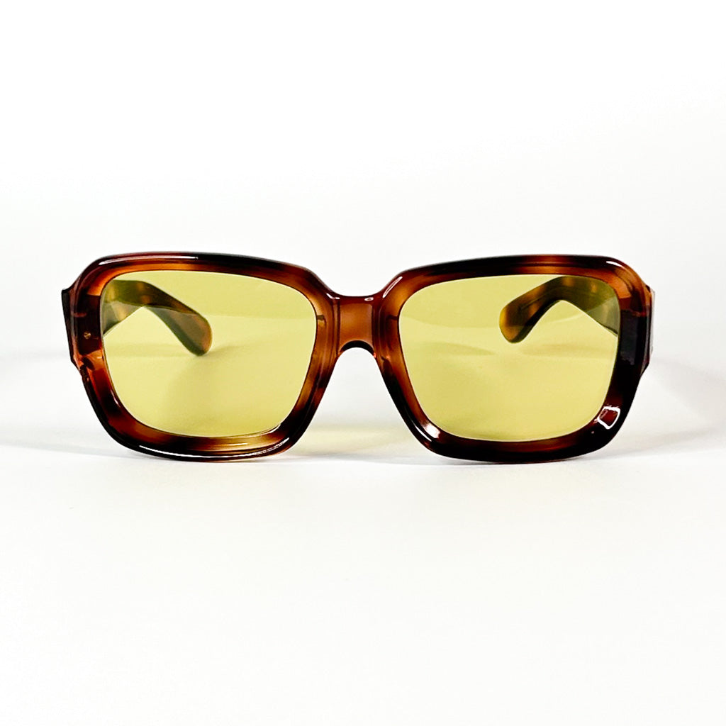 Lunettes vintage écaille à verres jaunes vue de face