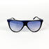 Monture lunettes vintage violet bleu modèle T.m, portée par modèle femme blonde