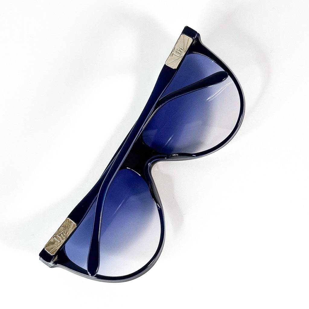 Monture lunettes vintage bleu modèle T.m, vue de dessus
