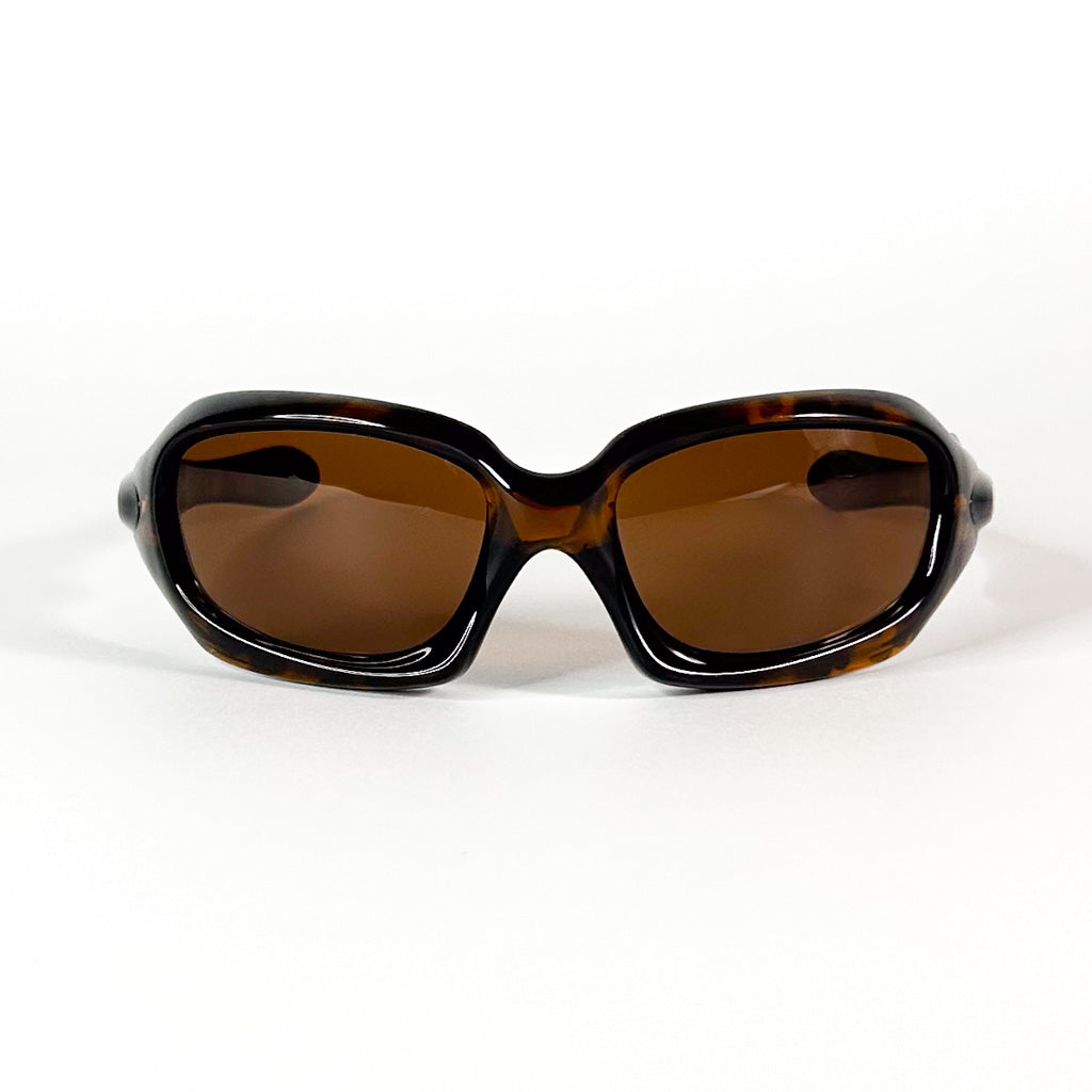 Oakley lunettes vintage écaille, vue de face détaillée du pont et verres