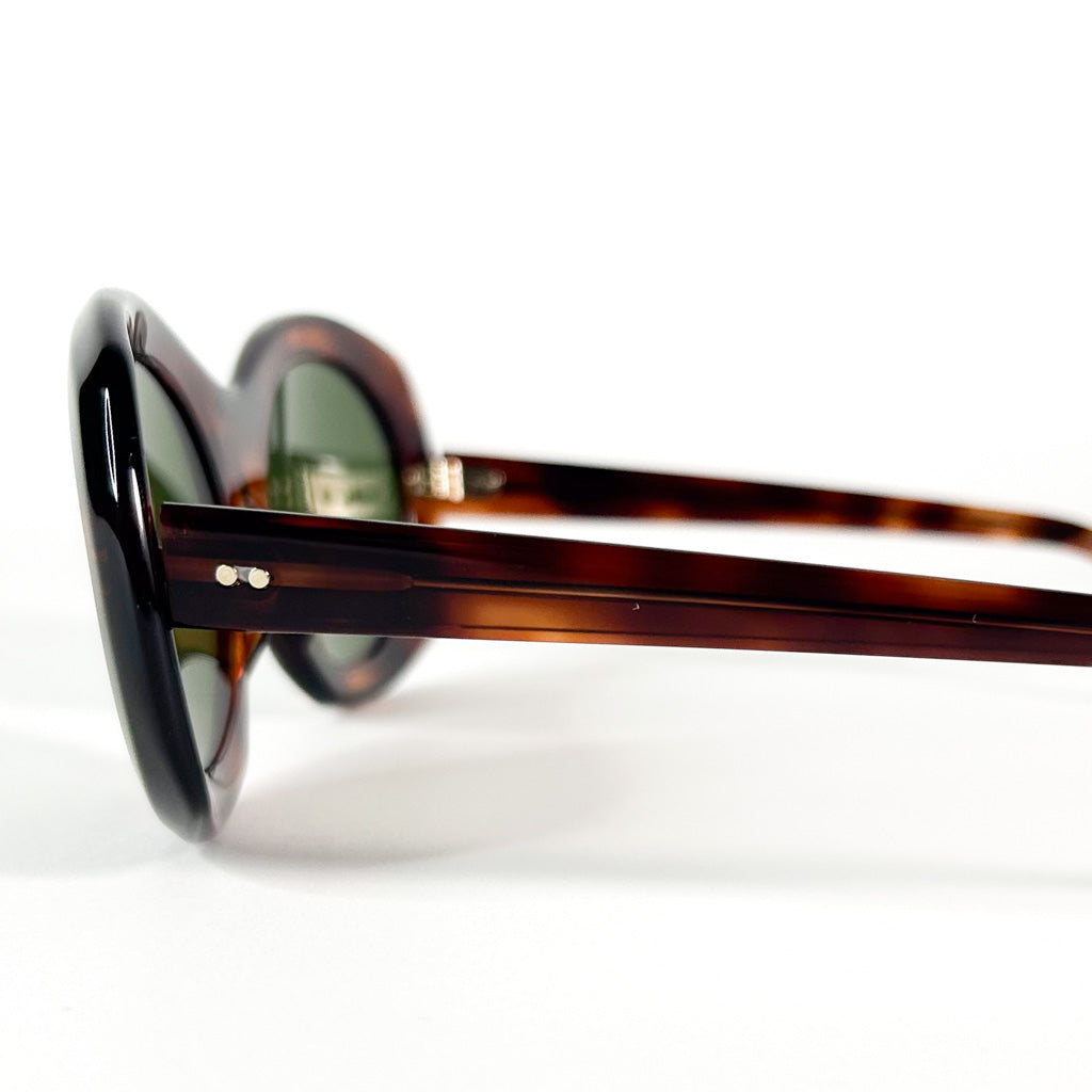 Lunettes vintage écaille marron verres verts face avant