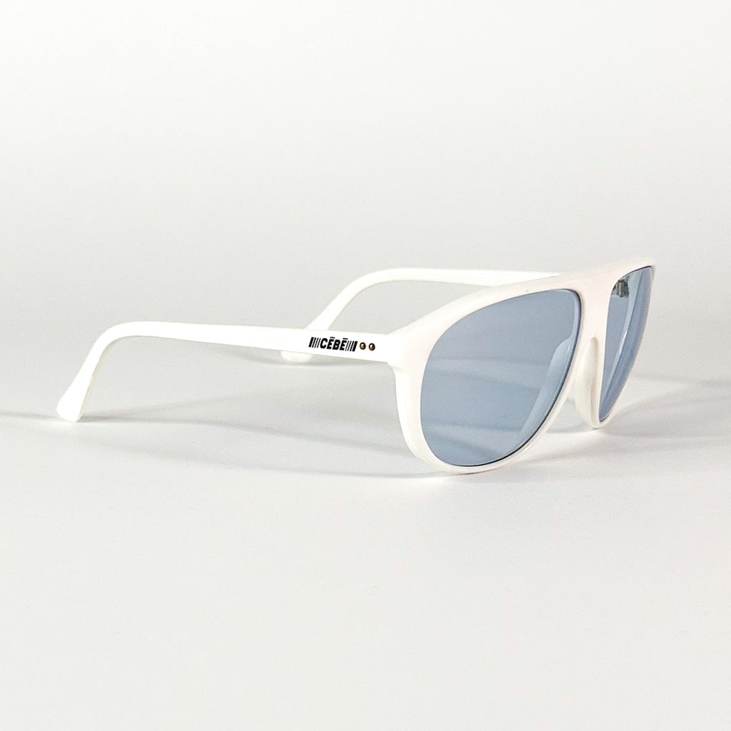 Lunettes Cébé vintage blanches verres bleus – vue de dos