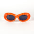 Lunettes soleil vintage Alain Mikli orange acétate fait main France de face