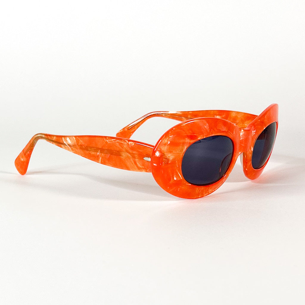 face ovale lunettes vintage alain mikli orange