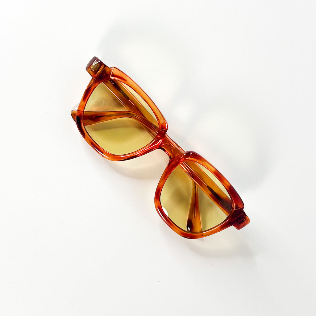 Lunettes vintage ambre avec verres jaunes – Monture utilitaire