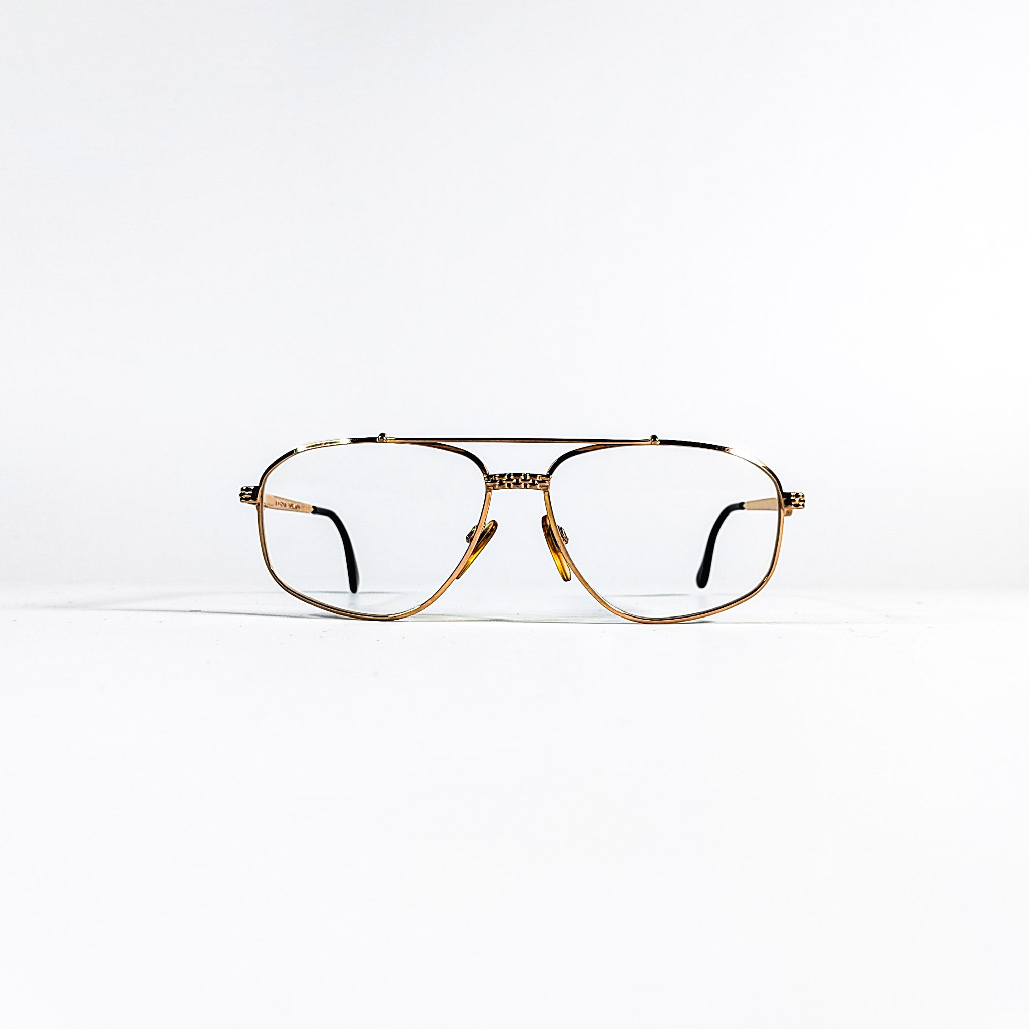 Lunettes Ettore Bugatti 504S métal doré face 