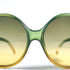 Détail branche Dior CD doré acétate années 70 transclucide vert jaune