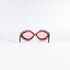 Lunettes de soleil vintage Sevima vues de dos, forme œil de chat losange en acétate marbré rosé