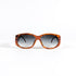 Lunettes de soleil vintage Vienna Line 1898 vue de face, acétate écaille blonde et verres dégradés gris.