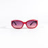 Lunettes Chanel 5022 vue de face, monture acétate translucide rouge framboise et verres dégradé violet vers rose